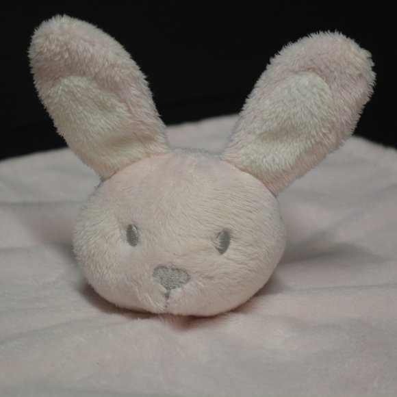 Blankets & Beyond Pink Bunny Plush Lovey Blanket - Picture 4 of 9